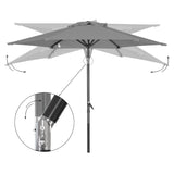 Angel Living Sonnenschirm 2M mit Kurbel und Neigbar, Gartenschirm Marktschirm Terrassenschirm Taupe Rund Sonneschirm Sonnenschutz aus Polyester UV50+