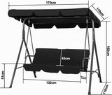 Hollywoodschaukel Gartenschaukel 3 Sitzer mit Sonnenschutz 173x110x151cm