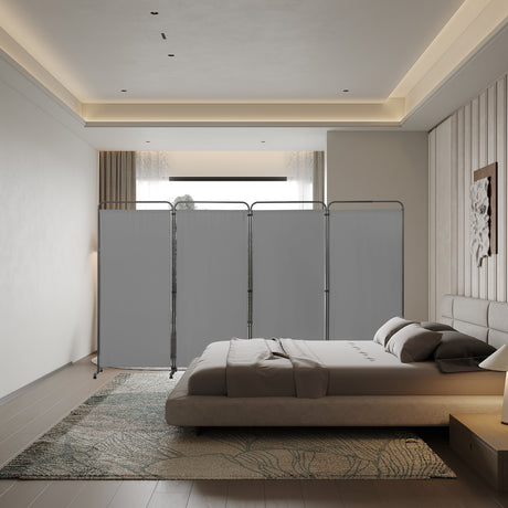 Angel Living Paravent 4 Teilig 324x184 cm, Faltbare Trennwand Spanische Wand Raumteiler, Dekorativer Paravent als Raumtrenner für Wohnzimmer Büro Balkon