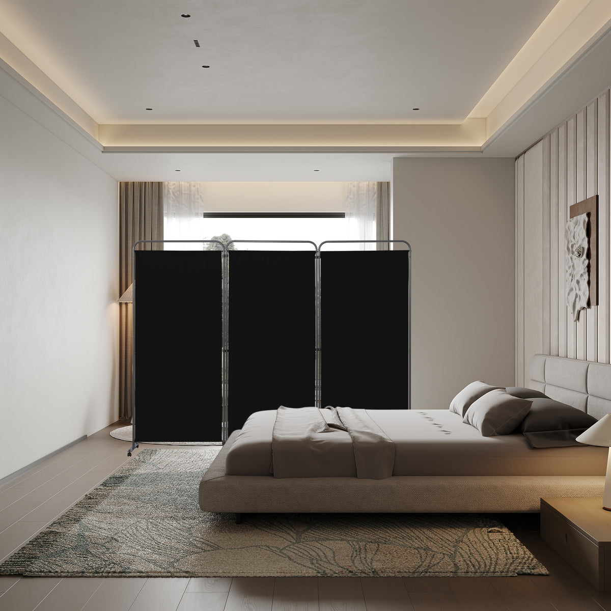Angel Living Paravent 3 Teilig 243x184 cm, Faltbare Trennwand Spanische Wand Raumteiler, Dekorativer Paravent als Raumtrenner für Wohnzimmer Büro Balkon