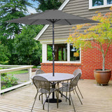 Angel Living parasol Ø 270 cm parasol de jardin parasol de marché parasol de jardin parasol rond taupe en aluminium, acier et polyester UV50 +