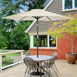 Angelo Living Parasol s 300 cm Giardino Umbrella Mercato Umbrella Umbrella Umbrella Taupe Round Sunshade Crema solare in alluminio e poliestere UV50