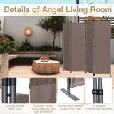 Angel Living Screen 4-part privacy screen, folding screen room divider privacy screen made of steel and polyester