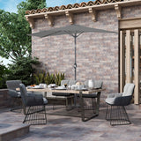 Angel Living 2.7M Halber Sonnenschirm mit Kurbel und Neigbar, UV-Schutz Marktschirm für Terrasse,Poolbereich,Balkon & Garten
