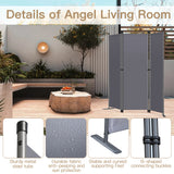 Angel Living Paravent 3tlg Sichtschutz,Faltbildschirm Raumteiler Sichtschutz aus Stahl und Polyester