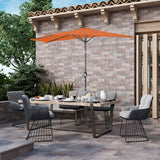 Angel Living 2.7M Halber Sonnenschirm mit Kurbel und Neigbar, UV-Schutz Marktschirm für Terrasse,Poolbereich,Balkon & Garten