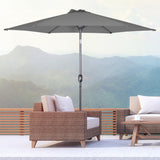 Angel Living Sonnenschirm Ø 300 cm Gartenschirm Marktschirm Terrassenschirm Taupe Rund Sonneschirm Sonnenschutz aus Metall und Polyester UV50+
