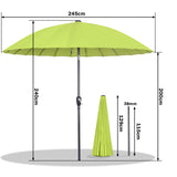 250cm Sonneschirm Sonnenschutz neigbar Rostfrei aus Aluminium, Stahl und Polyester