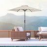 Angel Living Sonnenschirm 2.3M mit Kurbel und Neigbar, Gartenschirm Marktschirm Terrassenschirm Taupe Rund Sonneschirm Sonnenschutz aus Polyester UV50+