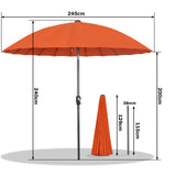 250cm Sonneschirm Sonnenschutz neigbar Rostfrei aus Aluminium, Stahl und Polyester