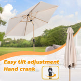 Angel Living Sonnenschirm Ø 300 cm Gartenschirm Marktschirm Terrassenschirm Taupe Rund Sonneschirm Sonnenschutz aus Aluminium und Polyester UV50+ (Cremegelb)