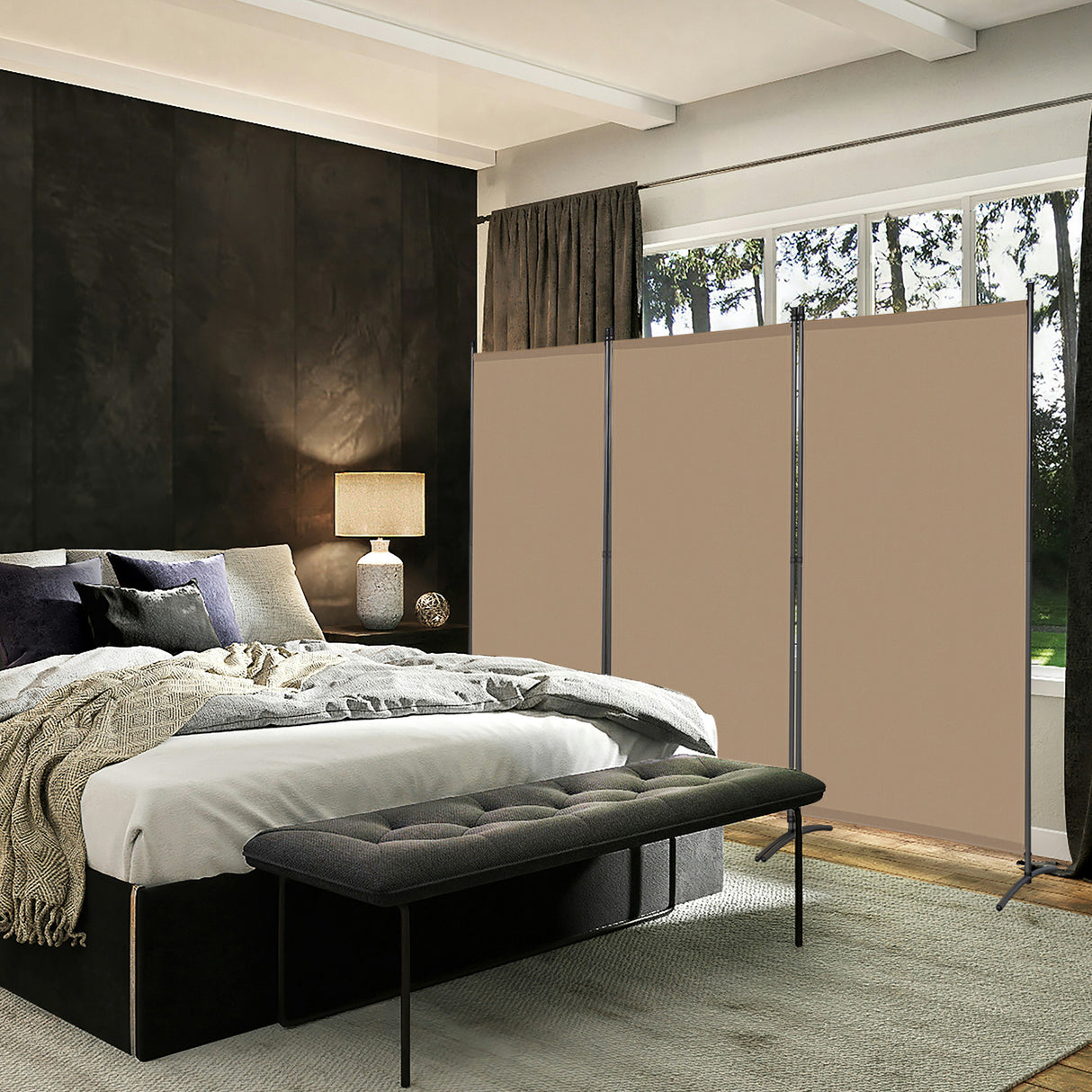 Paravent Raumteiler Outdoor Sichtschutz 243 x 169 cm, 3 Paneele