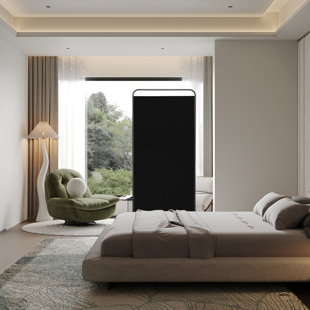 Angel Living Paravent 1 Teilig Klappbar Raumteiler Freistehend Sichtschutzwand Raumteiler Stellwand Trennwand Sichtschutz für Büros, Balkon,Schlafzimmer,Außengarten 81 x 185cm