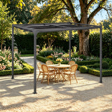 Angel Living Pergola aus einer Stahl-Aluminium-Kombination, 3 x 2 m, mit einziehbarem Dach, wasserdichtes Dach ohne Einfassung aus Polyester mit PU-Beschichtung, UV-beständig, für den Außenbereich: Garten, Terrasse