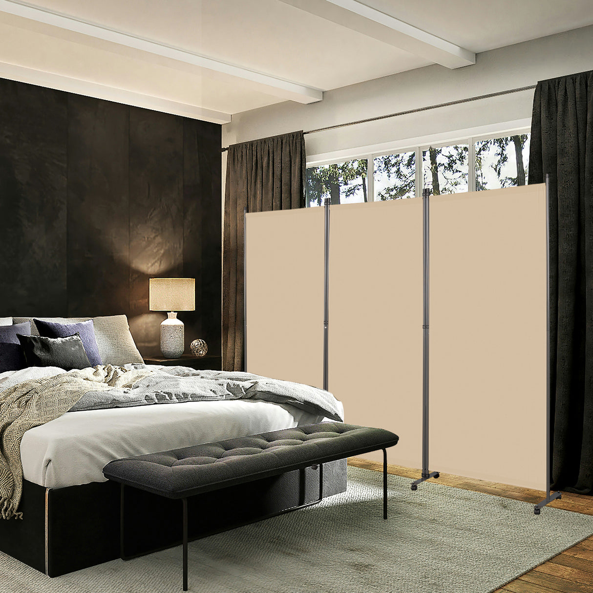 Angel Living Paravent Raumteiler 3 Teilig 243x180 cm, Faltbare Trennwand Spanische Wand, Dekorativer Paravent als Raumtrenner für Wohnzimmer Büro Balkon