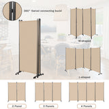 Angel Living Paravent Raumteiler 4 Teilig 324x180 cm, Faltbare Trennwand Spanische Wand, Dekorativer Paravent als Raumtrenner für Wohnzimmer Büro Balkon