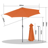 Angel Living 2.7M Halber Sonnenschirm mit Kurbel und Neigbar, UV-Schutz Marktschirm für Terrasse,Poolbereich,Balkon & Garten
