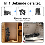 Angel Living Bollerwagen Faltbar 350L mit tragkraft bis150KG, Handwagen Klappbar, Faltbarer Campingwagen mit höhenverstellbarem Griff und hinterer Türöffnung, leicht und platzsparend, stabil