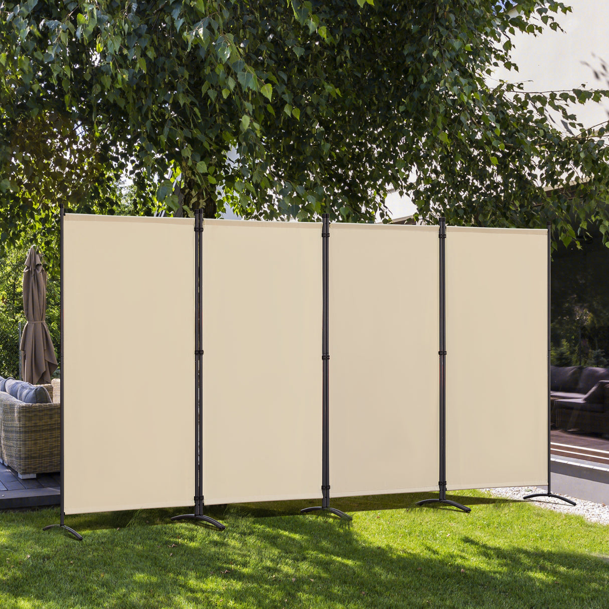 Angel Living Paravent Raumteiler Schutzwand Raumteiler für Büro Balkon Schlafzimmer Garten, 324 x 180 cm