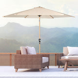 Angel Living Sonnenschirm Ø 270 cm Gartenschirm Marktschirm Terrassenschirm Taupe Rund Sonneschirm Sonnenschutz aus aus Metall, Stahl und Polyester UV50+