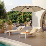 Angel Living Sonnenschirm Ø 270 cm Gartenschirm Marktschirm Terrassenschirm Taupe Rund Sonneschirm Sonnenschutz aus aus Metall, Stahl und Polyester UV50+