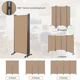 Angel Living Paravent Raumteiler 4 Teilig 324x180 cm, Faltbare Trennwand Spanische Wand, Dekorativer Paravent als Raumtrenner für Wohnzimmer Büro Balkon
