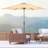 Angel Living Sonnenschirm Ø 300 cm Gartenschirm Marktschirm Terrassenschirm Taupe Rund Sonneschirm Sonnenschutz aus Metall und Polyester UV50+