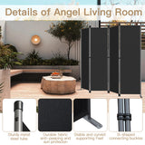 Angel Living Screen 4-part privacy screen, folding screen room divider privacy screen made of steel and polyester