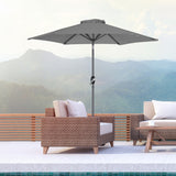 Angel Living Sonnenschirm 2.3M mit Kurbel und Neigbar, Gartenschirm Marktschirm Terrassenschirm Taupe Rund Sonneschirm Sonnenschutz aus Polyester UV50+