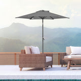 Angel Living Sonnenschirm 2M mit Kurbel und Neigbar, Gartenschirm Marktschirm Terrassenschirm Taupe Rund Sonneschirm Sonnenschutz aus Polyester UV50+