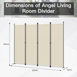 Angel Living Screen 4-part privacy screen, folding screen room divider privacy screen made of steel and polyester