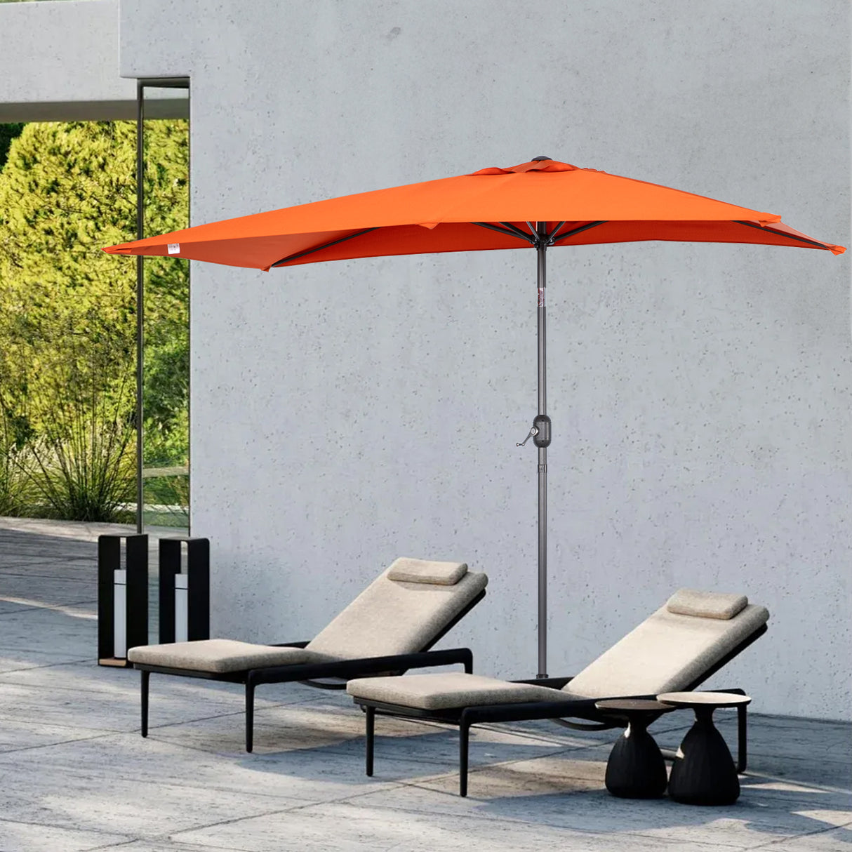 Angel Living Halbrunder Sonnenschirm 235x122cm für Balkon & Terrasse, Neigt Vorwärts/Rückwärts, Aluminium-Kurbel, UV-Schutz, Ideal für Garten, Terrasse, Balkon und Außenbereich