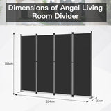 Angel Living Paravant 4pcsper écran, écran pliant Espace diviseur protection oculaire en acier et polyester