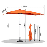 Angel Living Halbrunder Sonnenschirm 235x122cm für Balkon & Terrasse, Neigt Vorwärts/Rückwärts, Aluminium-Kurbel, UV-Schutz, Ideal für Garten, Terrasse, Balkon und Außenbereich