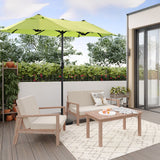Angel Living Doppelsonnenschirm mit kurbel Groß Sonnenschirm Marktschirm für Terrasse,Balkon & Garten UPF 50+