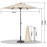 Angel Living Sonnenschirm 2M mit Kurbel und Neigbar, Gartenschirm Marktschirm Terrassenschirm Taupe Rund Sonneschirm Sonnenschutz aus Polyester UV50+