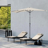 Angel Living 2.7M Halber Sonnenschirm mit Kurbel und Neigbar, UV-Schutz Marktschirm für Terrasse,Poolbereich,Balkon & Garten