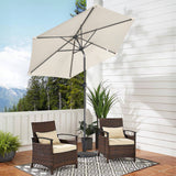 Angel Living Sonnenschirm 2.3M mit Kurbel und Neigbar, Gartenschirm Marktschirm Terrassenschirm Taupe Rund Sonneschirm Sonnenschutz aus Polyester UV50+