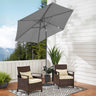 Angel Living Sonnenschirm 2.3M mit Kurbel und Neigbar, Gartenschirm Marktschirm Terrassenschirm Taupe Rund Sonneschirm Sonnenschutz aus Polyester UV50+