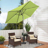 Angel Living Sonnenschirm Ø 300 cm Gartenschirm Marktschirm Terrassenschirm Taupe Rund Sonneschirm Sonnenschutz aus Metall und Polyester UV50+