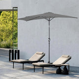 Angel Living 2.7M Halber Sonnenschirm mit Kurbel und Neigbar, UV-Schutz Marktschirm für Terrasse,Poolbereich,Balkon & Garten
