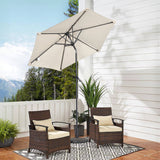 Angel Living Sonnenschirm 2M mit Kurbel und Neigbar, Gartenschirm Marktschirm Terrassenschirm Taupe Rund Sonneschirm Sonnenschutz aus Polyester UV50+