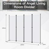Angel Living Paravant 4pcsper écran, écran pliant Espace diviseur protection oculaire en acier et polyester