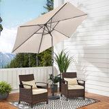 Angel Living Sonnenschirm Ø 300 cm Gartenschirm Marktschirm Terrassenschirm Taupe Rund Sonneschirm Sonnenschutz aus Metall und Polyester UV50+