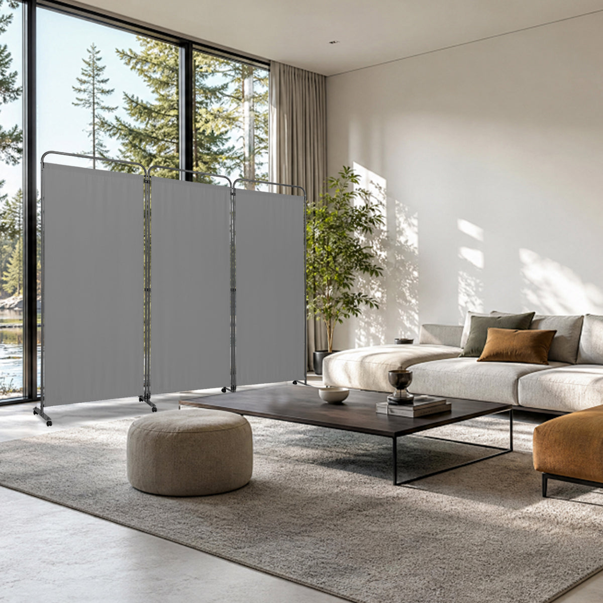 Angel Living Paravent 3 Teilig 243x184 cm, Faltbare Trennwand Spanische Wand Raumteiler, Dekorativer Paravent als Raumtrenner für Wohnzimmer Büro Balkon