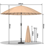 Angel Living Sonnenschirm Fiberglas 250cm mit Neigbar,UV 50+ Kurbelschirm Balkonschirm Marktschirm für Garten & Balkon