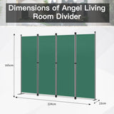 Angel Living Paravant 4pcsper écran, écran pliant Espace diviseur protection oculaire en acier et polyester