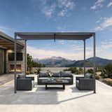 Angel Living Pergola aus einer Stahl-Aluminium-Kombination, 3 x 2 m, mit einziehbarem Dach, wasserdichtes Dach ohne Einfassung aus Polyester mit PU-Beschichtung, UV-beständig, für den Außenbereich: Garten, Terrasse
