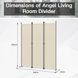 Angel Living Paravant 3tlg visual protection,valve screen space divider visual protection from steel and polyester