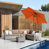 Angel Living Sonnenschirm Ø 270 cm Gartenschirm Marktschirm Terrassenschirm Taupe Rund Sonneschirm Sonnenschutz aus aus Metall, Stahl und Polyester UV50+